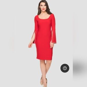 122. Calvin Klein Scoop-Neck Sheath Dress with Split Bell Sleeves